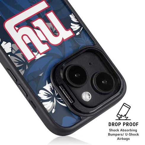NFL New York Giants Tropical Print iPhone 15 Kickstand Case